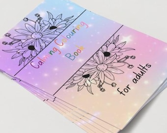 Exotic Flowers Adult Colouring Book, Botanical Floral Pages (Digital easy Download)