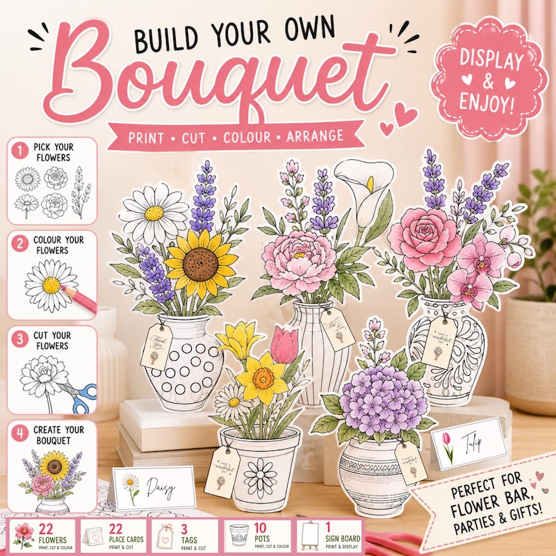 Printable Color Flower - Etsy