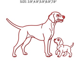 Labrador Retriever Embroidery Design, Labrador Puppy Outline Embroidery File, Dog Machine Embroidery Pattern, PES DST JEF