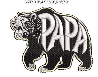 Pappa Björn Broderidesign, Björnbroderifil, Fars dag Broderimönster, Pappa Björn Maskinbroderi, PES DST JEF VP3