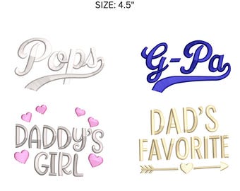 Pops broderidesignpaket, kepsbroderi, kepsbroderifil, G Pa broderifil, pappas flicka, pappas favoritmaskinbroderidesign