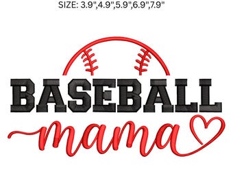 Baseball Mama Embroidery Design, Game Day Mom Shirt Embroidery File, Sports Mom Gift, Softball Mom PES DST JEF