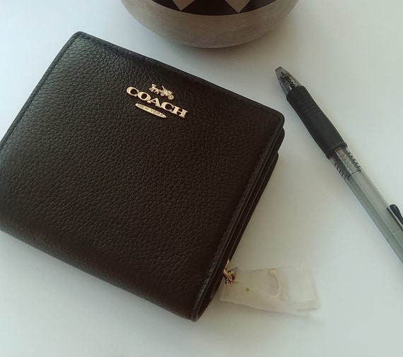 COACH Mini Coin Purse. Black. Soft Leather. Zipper. Flip Side QUEEN BEE. Etsy