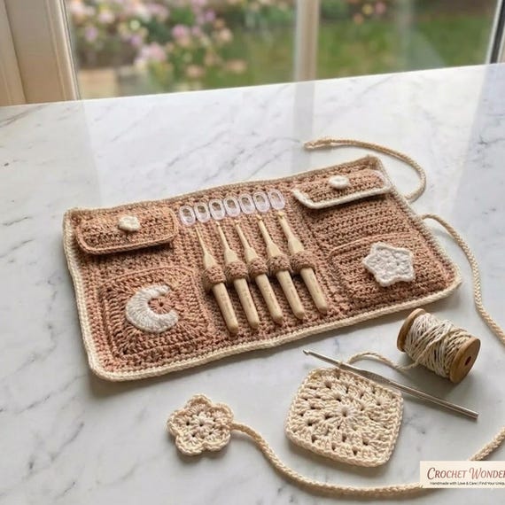 Crochet Hook Case Pattern PDF | Hook Organizer Bag | Crochet Tool Storage Pouch | Boho Hook Holder Pattern