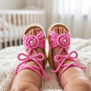 Baby Sandalen PDF Häkelanleitung | Babyschuhe Häkelanleitung | Baby Booties Häkelanleitung | Baby-Mädchen Sommer Sandalen | Digitaldownload
