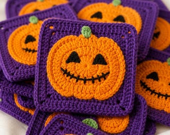 Crochet Pumpkin Coaster PDF Pattern | Halloween Crochet | Beginner Crochet PDF Pattern | Coaster Crochet Pattern | Jack O Lantern Coaster