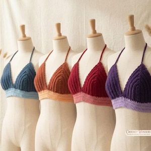 Crochet Bikini Top Pattern PDF, Corset Pattern, Crop Top Crochet Pattern, Halter Top Pattern, Crochet Bralette, Summer Top, Instant Download