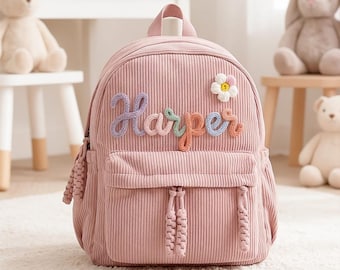 Custom Kids Backpack, Personalized Knitted Toddler Bag With Name, Children's School Backpack Gift