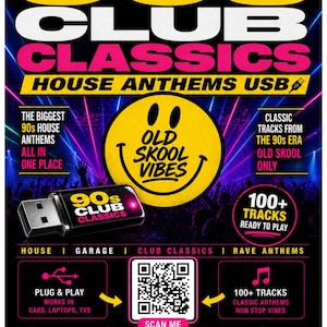Klubbklassiker House-hymner 90-tal MP3 USB USB-minne