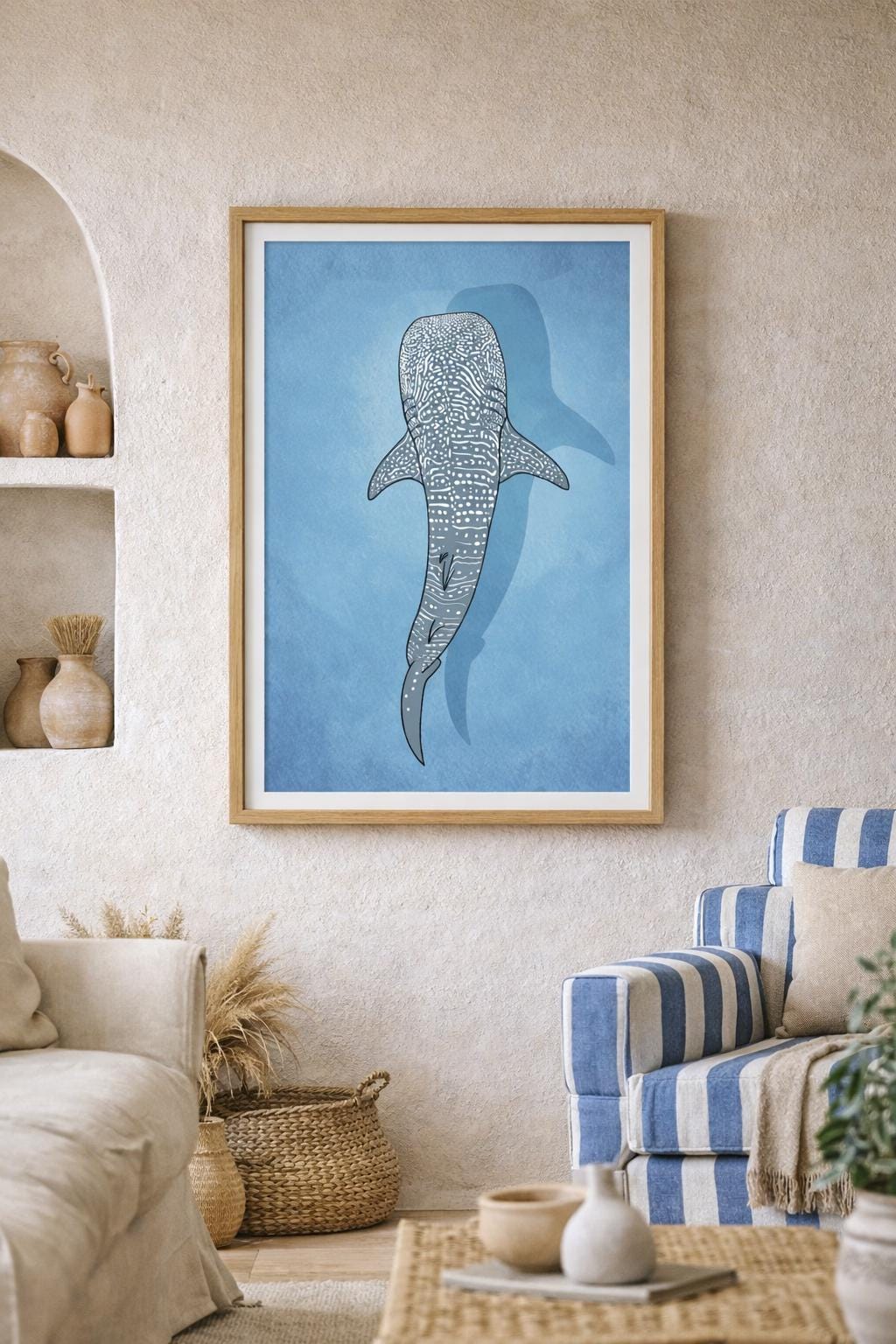 Minimalist Ocean Wall Art Set | Sea Turtle, Whale Shark & Manta Ray ...