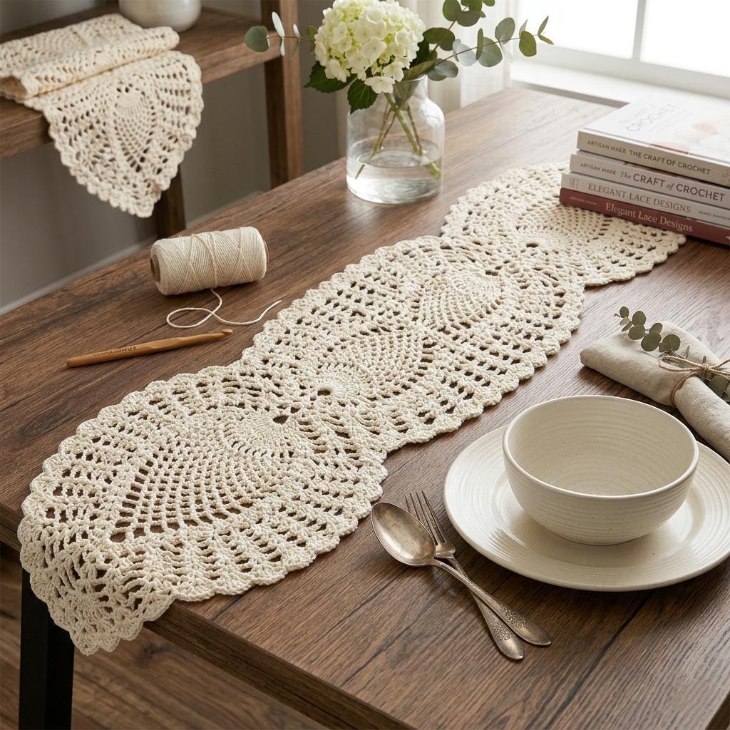 38 Table Runner Crochet Patterns to Refresh Your Home with Handmade Texture 20 Crochet Pineapple Table Runner
