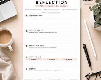 Tägliches Lernreflexionsblatt (PDF zum Ausdrucken) Tägliche Lernübersicht Lernreflexion (zum Ausdrucken) Schülerreflexionsblatt Lernreflexion