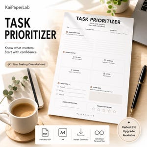 Task Prioritizer Printable PDF | Priority Planner | ADHD Planner | Executive Function Worksheet | Productivity Planner | A4 Instant Download