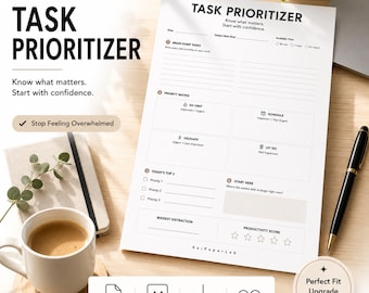 Task Prioritizer Printable PDF | Priority Planner | ADHD Planner | Executive Function Worksheet | Productivity Planner | A4 Instant Download
