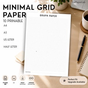 Graph Paper Printable, Minimal Grid Paper, Dot Grid, Engineering Graph Paper, Isometric Grid PDF