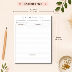 Cornell Notes Bundle Printable | Study Notes PDF | Lecture Notes Template | Student Note Taking Pages | College Notes Digital Download image 7