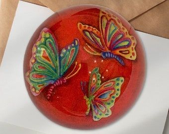 Glass Paperweight-Butterfly Paperweight-Butterfly-Gift for Mom-Gardener Gift-Birthday Gift-Desk Accessories-Office Gift-Employee Gift