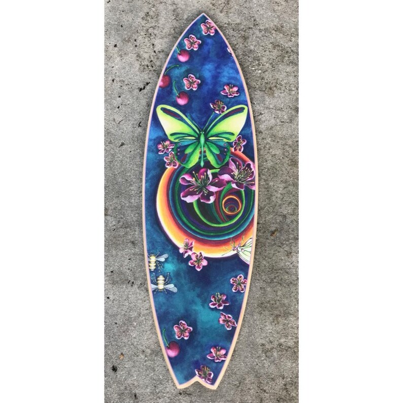 Rachel Tribble Butterfly Surfboard Decor Painting Surfing image 0