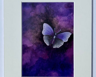 Nature Art-Rachel Tribble-Purple Butterfly-Valentine Gift-Motivation Gift-Insect Art-Garden Art Gift-Blue Butterfly Gift-Peaceful Art