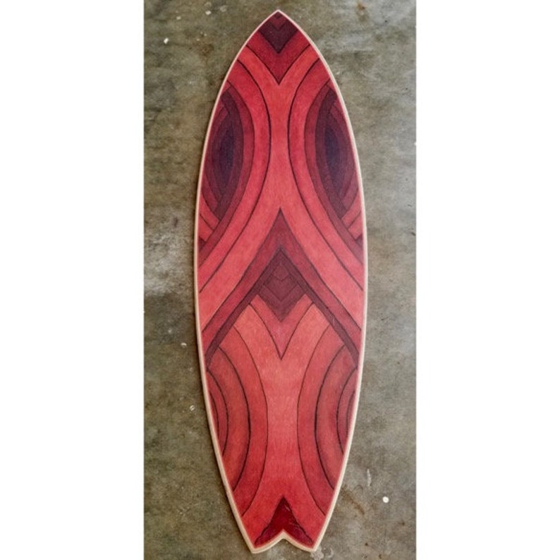 Geometric Art Printed Surfboard for Home Garden Beach Décor image 0