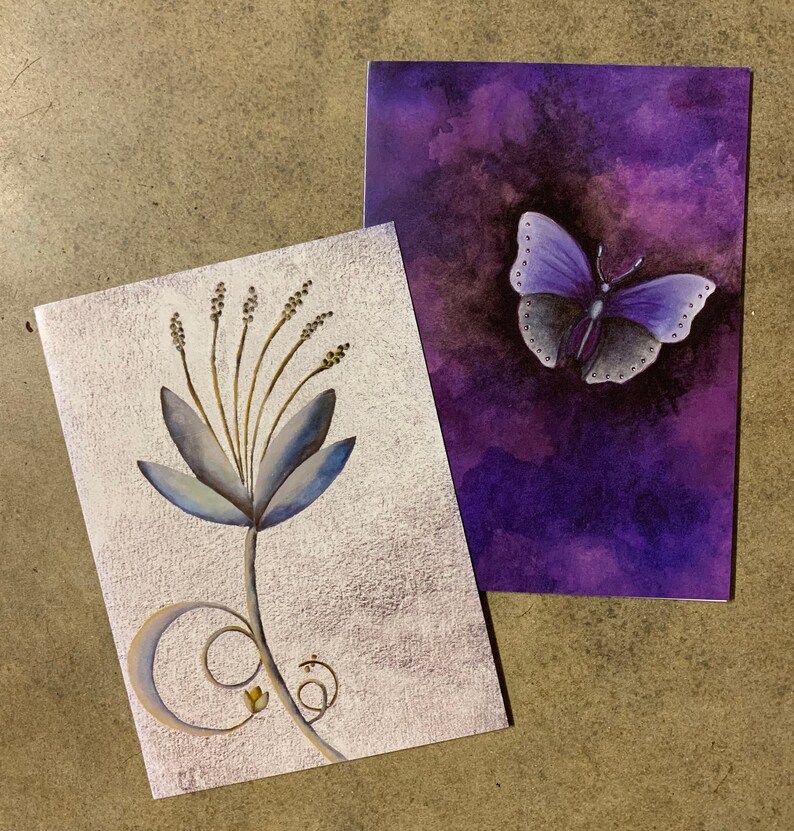 Nature Note Card Rachel Tribble Art Prints Butterfly & Flower image 0