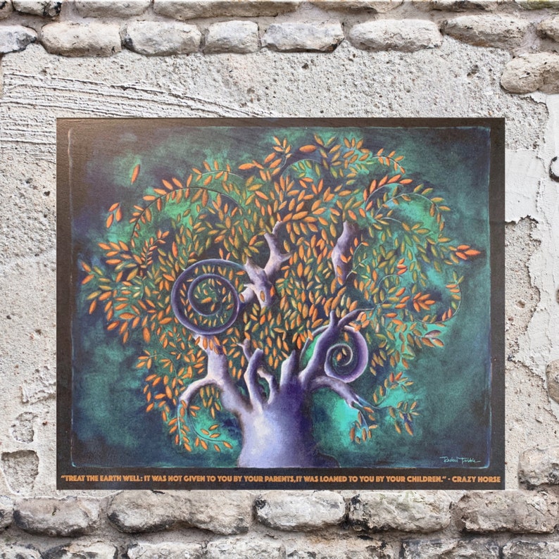 Tree of Life wall Art-Tree Art on Wood-Garden Art-Woodland Art-Patio Décor-Forest Art-Nature wall Art-outdoor wall art-Fairytale Art Rachel image 1