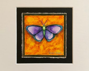 Orange Butterfly Art-Purple Butterfly Gift-Kitchen Decor-Dorm Room Art-Rachel Tribble-Healing Art-Kids Room Decor-Garden Art-Peaceful Art