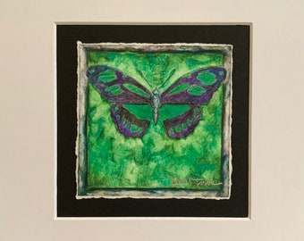 Butterfly Painting - Butterfly Art -Green Butterfly- Wall Art -Room Decor-Butterfly-Healing Art -Birthday Gift -Garden Art-Peaceful Art