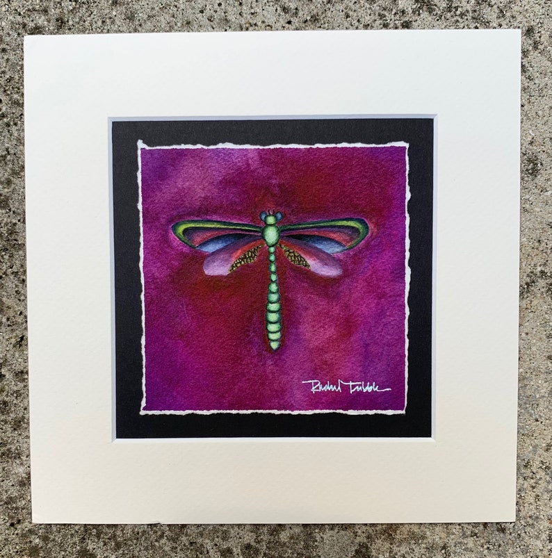 Contemporary Art Print for Living Room Purple Dragonfly image 0