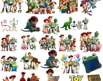 40+ Toy Story 5 Characters Bundle PNG, Woody Buzz Jessie Clipart, Transparent Images, Friends Digital Download