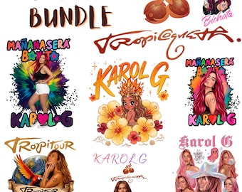 Karol G Tropicoqueta Tour PNG Bundle, Latin Pop Singer Clipart, Concert Inspired Sublimation Designs, Digital Download