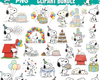 Cute Birthday Dog PNG Bundle | 45+ Party Clipart Graphics | Celebration PNG Collection | Digital Download