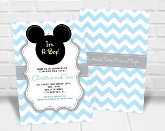 Mickey Mouse Baby Shower Invitations Etsy