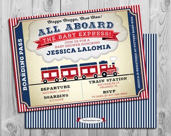 train baby shower invitations