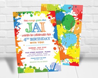 paint party invite etsy