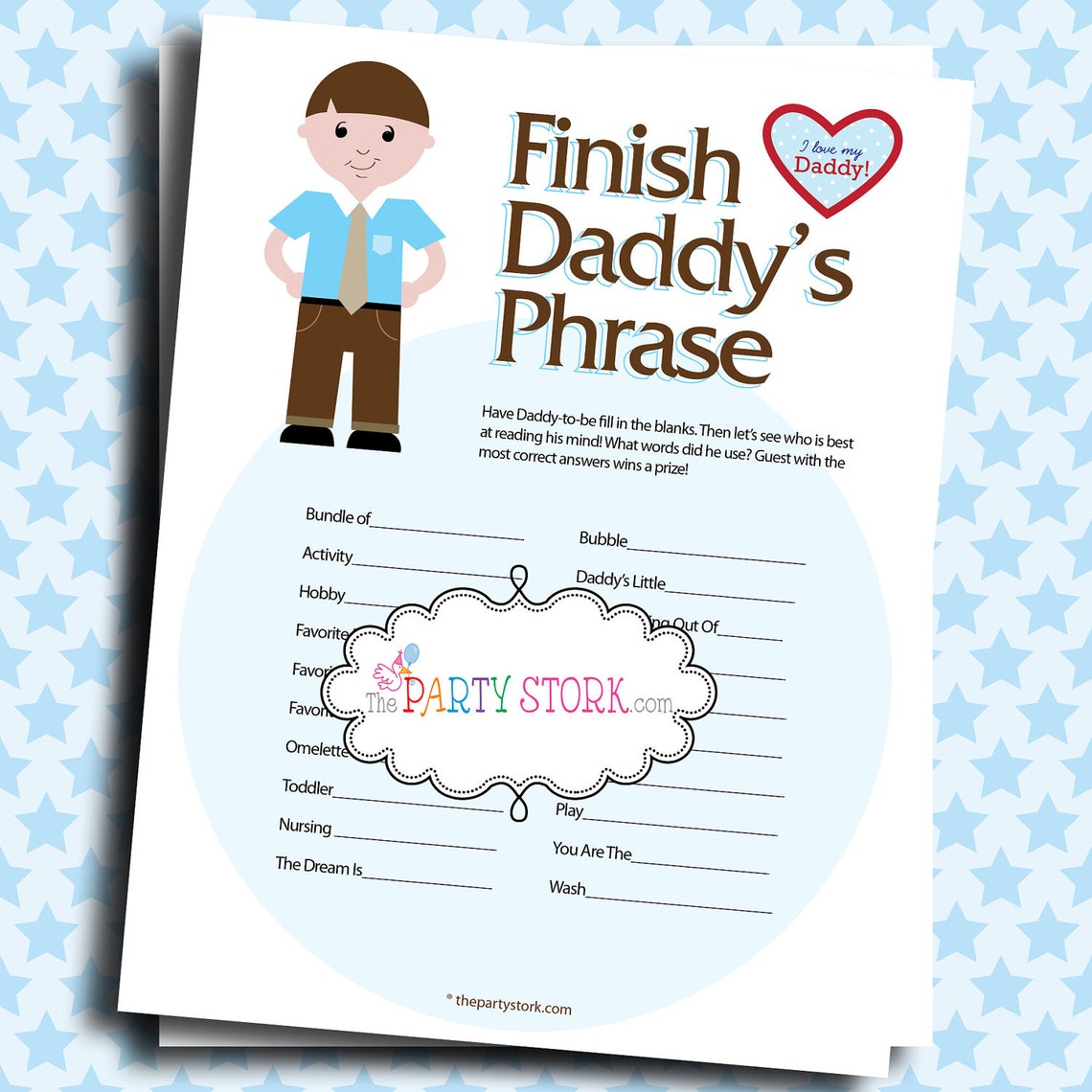 Baby Shower Games Finish Daddy's Phrase Many Unique Game - Etsy Australia