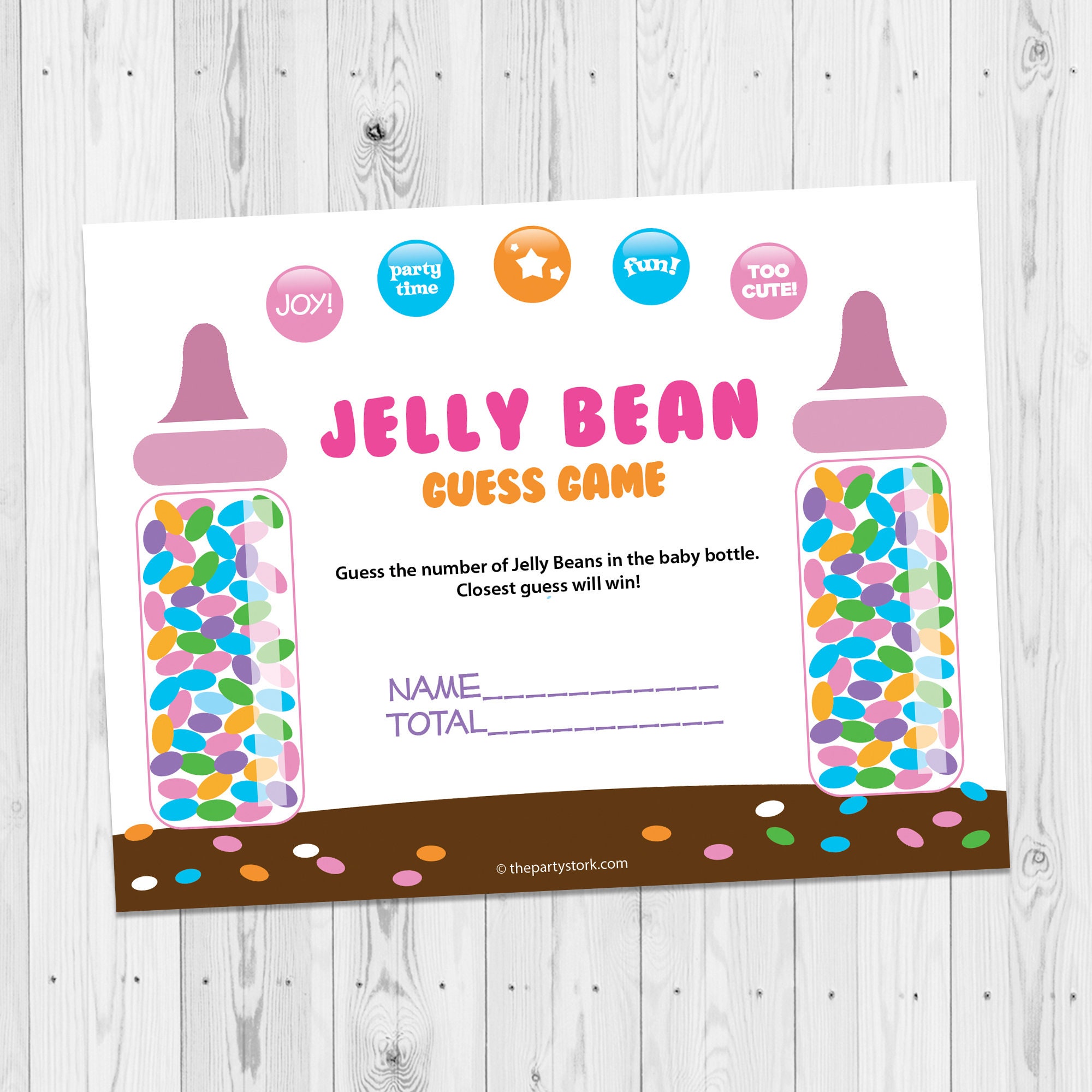 Candy Guessing Game Jelly Bean Guess Baby Shower Game Printable Candy Guess Game Fun Unique Baby Shower Game Girl Pink Instant download