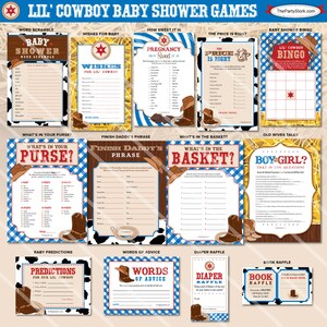 Cowboy Baby Shower Games Western Baby Shower Games Little Cowboy Baby Shower Game Printable Cowboy Baby Shower Theme Ideas, Blue and Red DIY