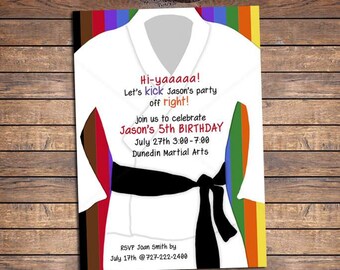 Girls Karate Invitation, Karate Birthday Invitation, Karate Party Invitation, Karate Party Invites, Digital Printable Karate Invitation