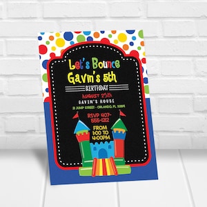 Bounce House uitnodiging voor verjaardagsfeestje jongen - Bounce House uitnodiging - digitale uitnodiging-Bounce House Party-Jump uitnodiging-Bounce uitnodiging