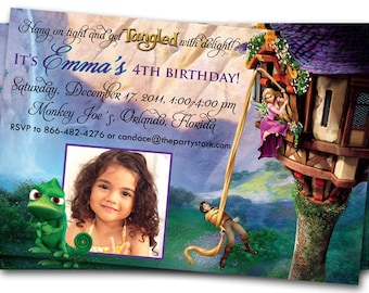 Tangled Invitation, Rapunzel Invitation, Tangled Birthday Party, Printable Tangled Party Invitation with Photo