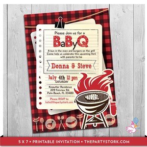 BBQ Baby Shower Invitation , Baby Q Invitations Printable, Barbeque Baby Shower Invitation, DIY Digital