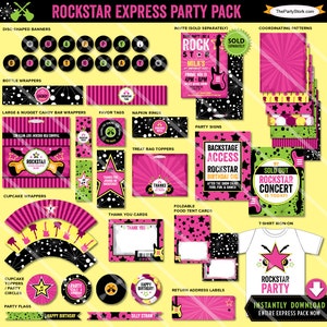 Rock Star Birthday Party Invitation | Printable Girls Party Invite ...