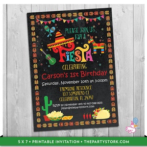 Fiesta Invitation, Mexican Fiesta Invitations, Cinco De Mayo invitation, Fiesta Birthday Invitation