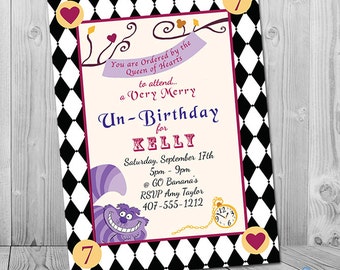 Alice in Wonderland Invitation, Alice in Wonderland Birthday Invitation, Alice in Wonderland Invite, Birthday Party Invitations for Girl