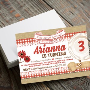 Picnic Invitation, Picnic Party, Picnic Party Invitation, Picnic Birthday Party Invitations, Printable Girls Picnic Birthday Party Invite