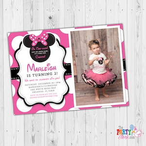 Oh Twodles Birthday Invitation with Photo | Oh Twodles Invitation | Oh Two-dles Birthday Invitation | Minnie Mouse Invitation 2nd Birthday