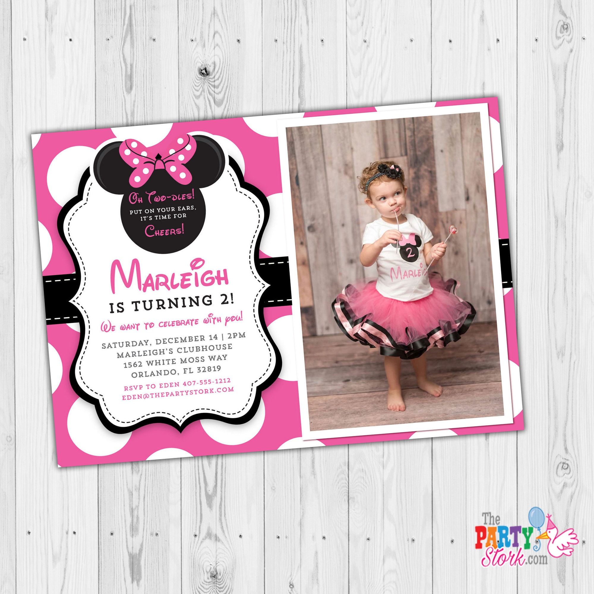 Oh Twodles Birthday Invitation With Photo Oh Twodles Etsy