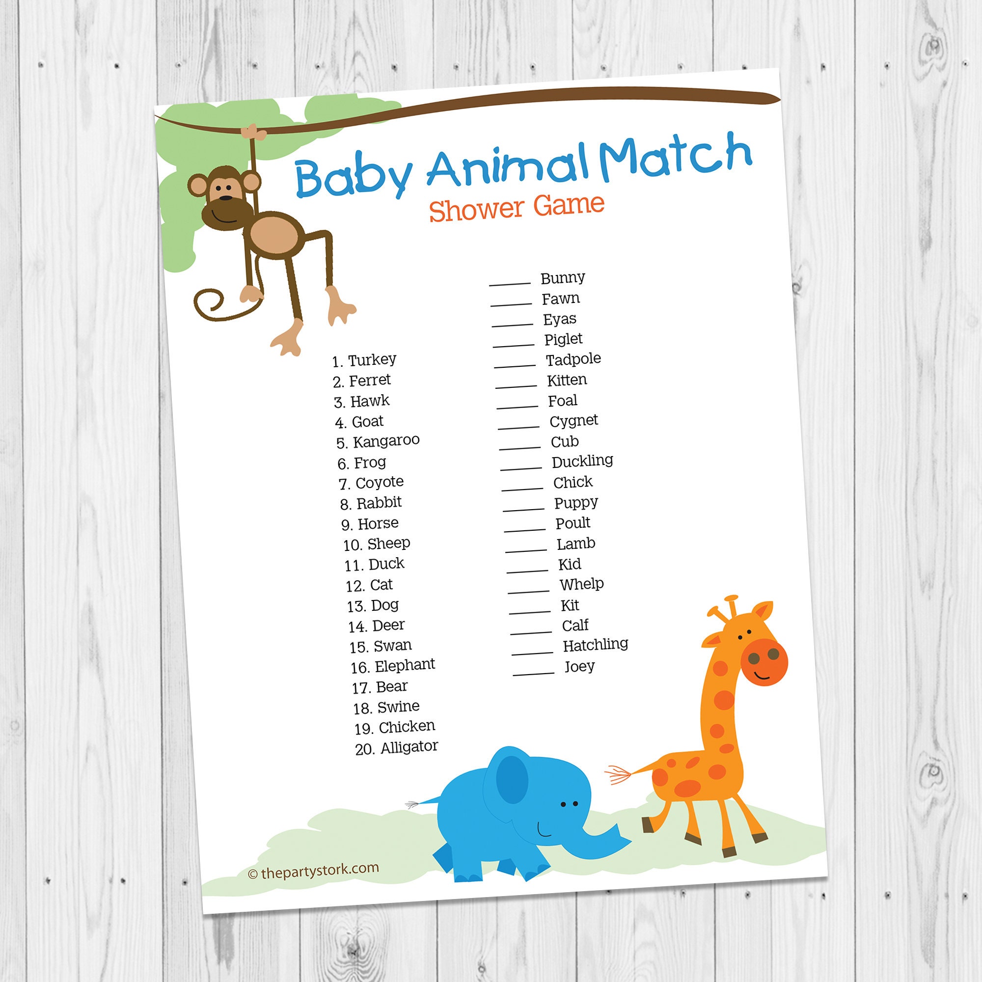 Safari Baby Shower Games Printable Baby Animal Match Game - Etsy Safari Baby Shower Games Printable Baby Animal Match Game - Etsy