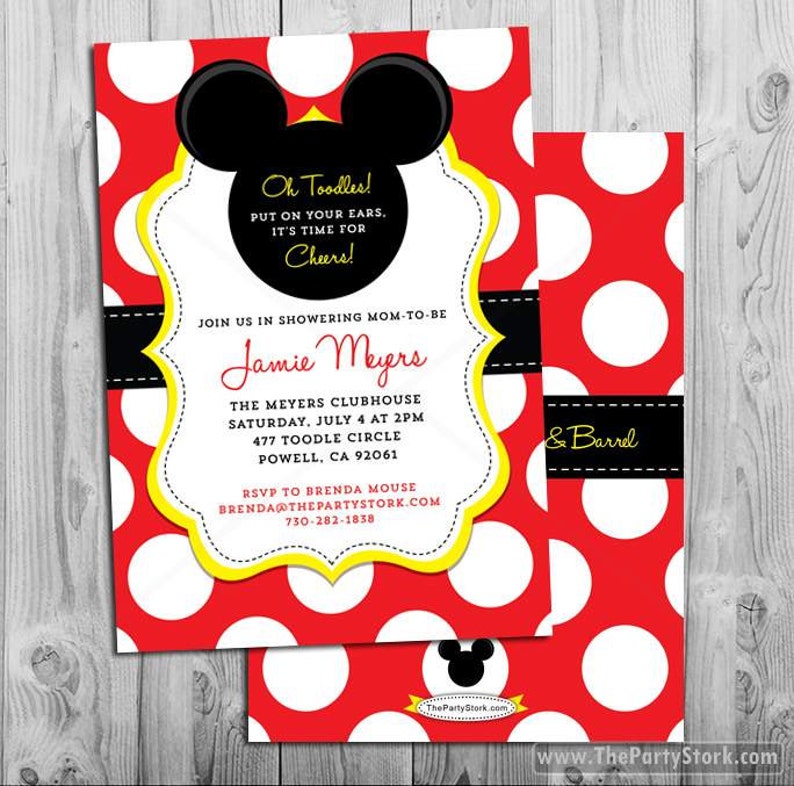 Mickey Mouse Baby Shower Invitations Mickey Mouse Baby Shower Etsy